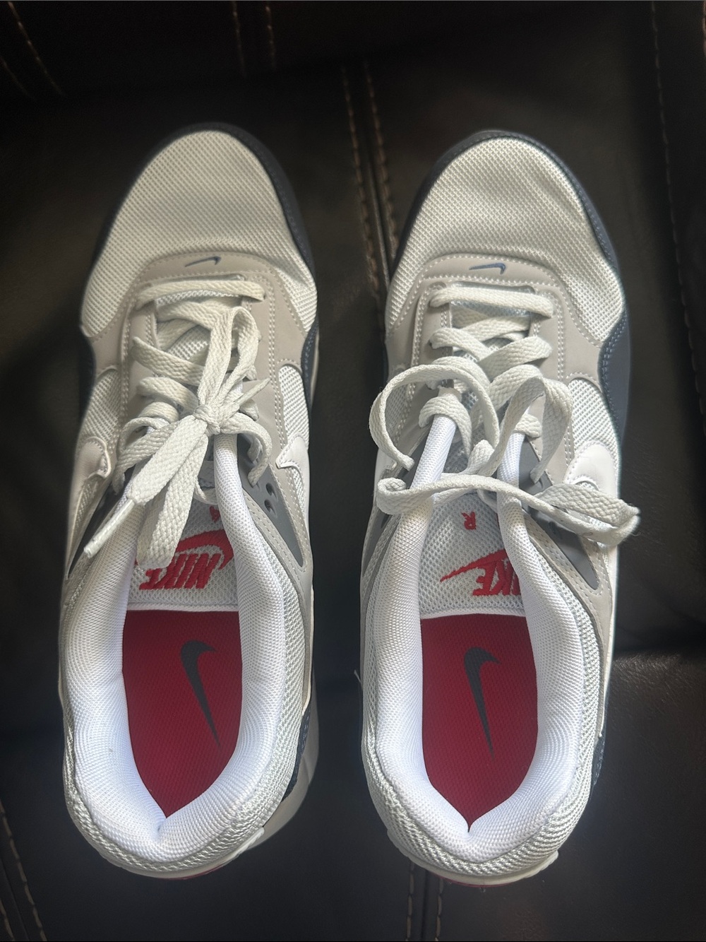 Nike Men’s White, Gray and Navy Athletic Sneakers